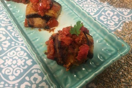 aubergine farcie au pommes de terre