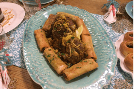 Cuisine algérienne, tajine d'agneau au bourek