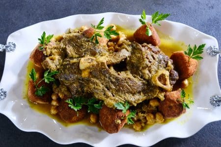 tajine d'agneau aux boulettes pommes de terre viande hachée