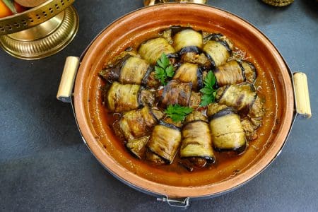 tajine roulé d’aubergine- viande hachée