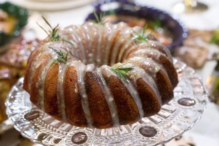 Bundt cake citron huile d'olive romarin