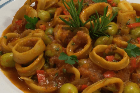 Tajine de calamars aux olives