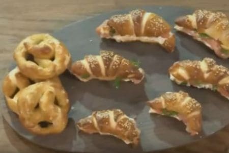 mini croissants faço, bretzel farcis